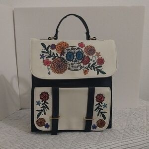 Disney Pixar Coco Candy Skull Backpack - Black and Cream